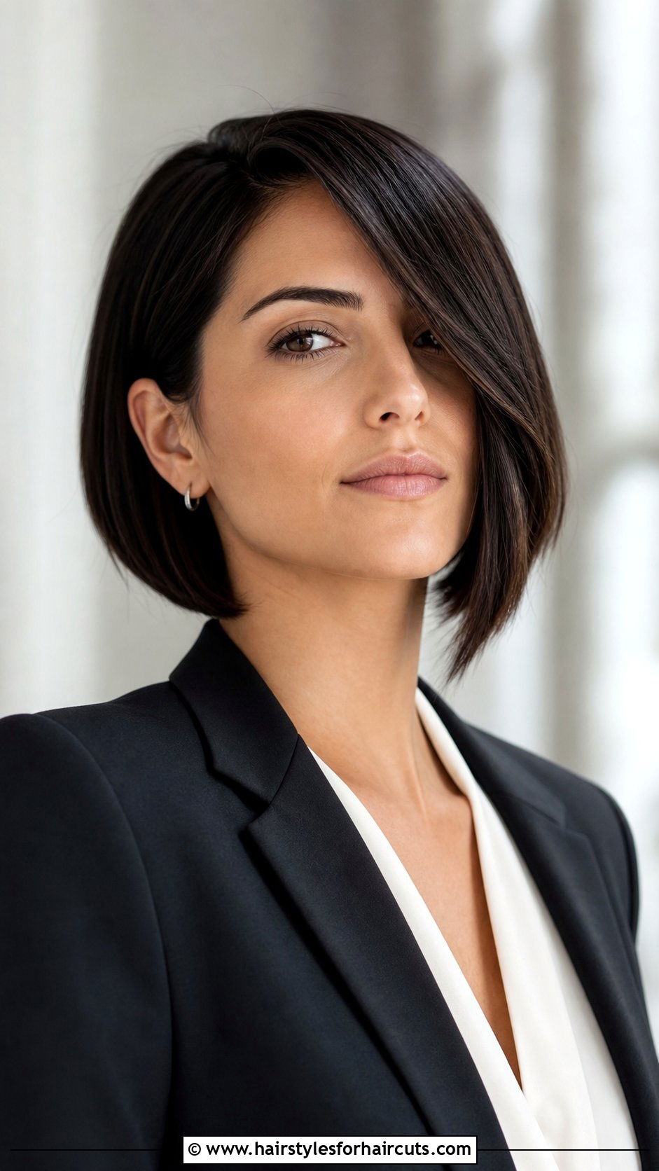 Asymmetrical Bob With Deep Side Part - 25 haircuts for thinning front hair - 25 haircuts for thinning front hair