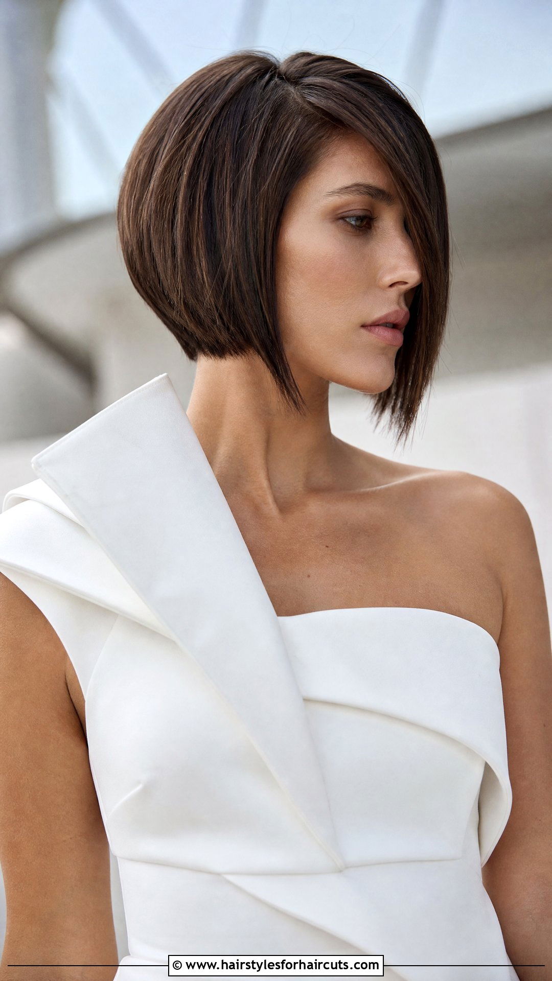 Asymmetrical Bob With Deep Side Part - 25 wedding hairstyles for short thin hair - 25 wedding hairstyles for short thin hair