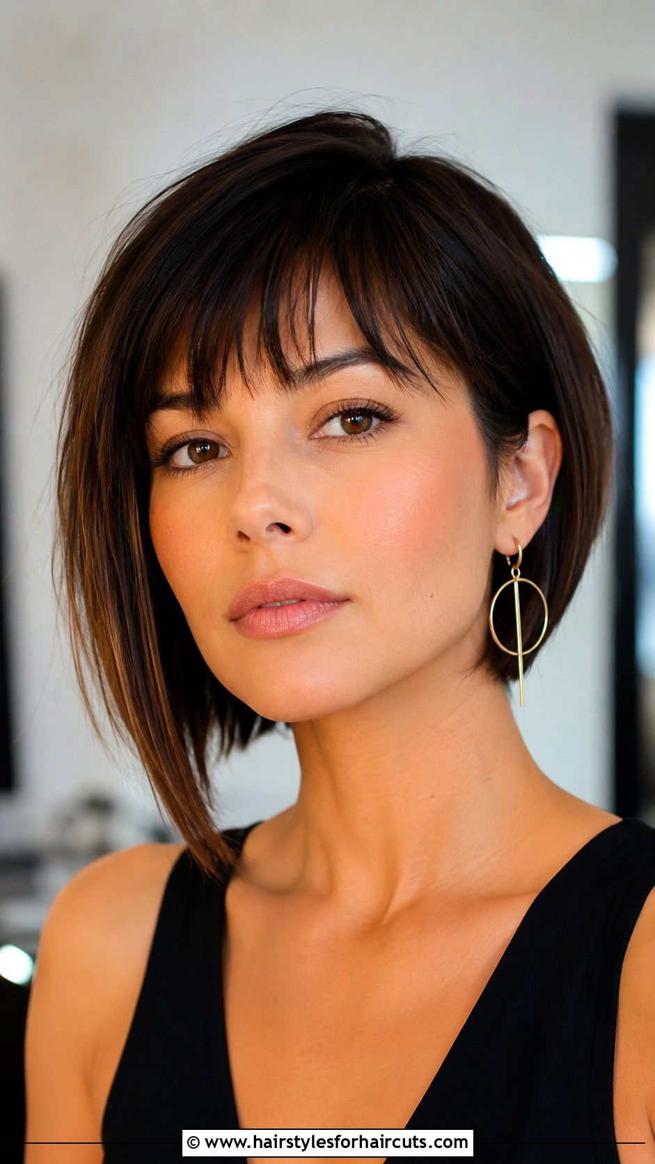 Asymmetrical Bob With Eyebrow Bangs - 25 eyebrow haircuts - 25 eyebrow haircuts