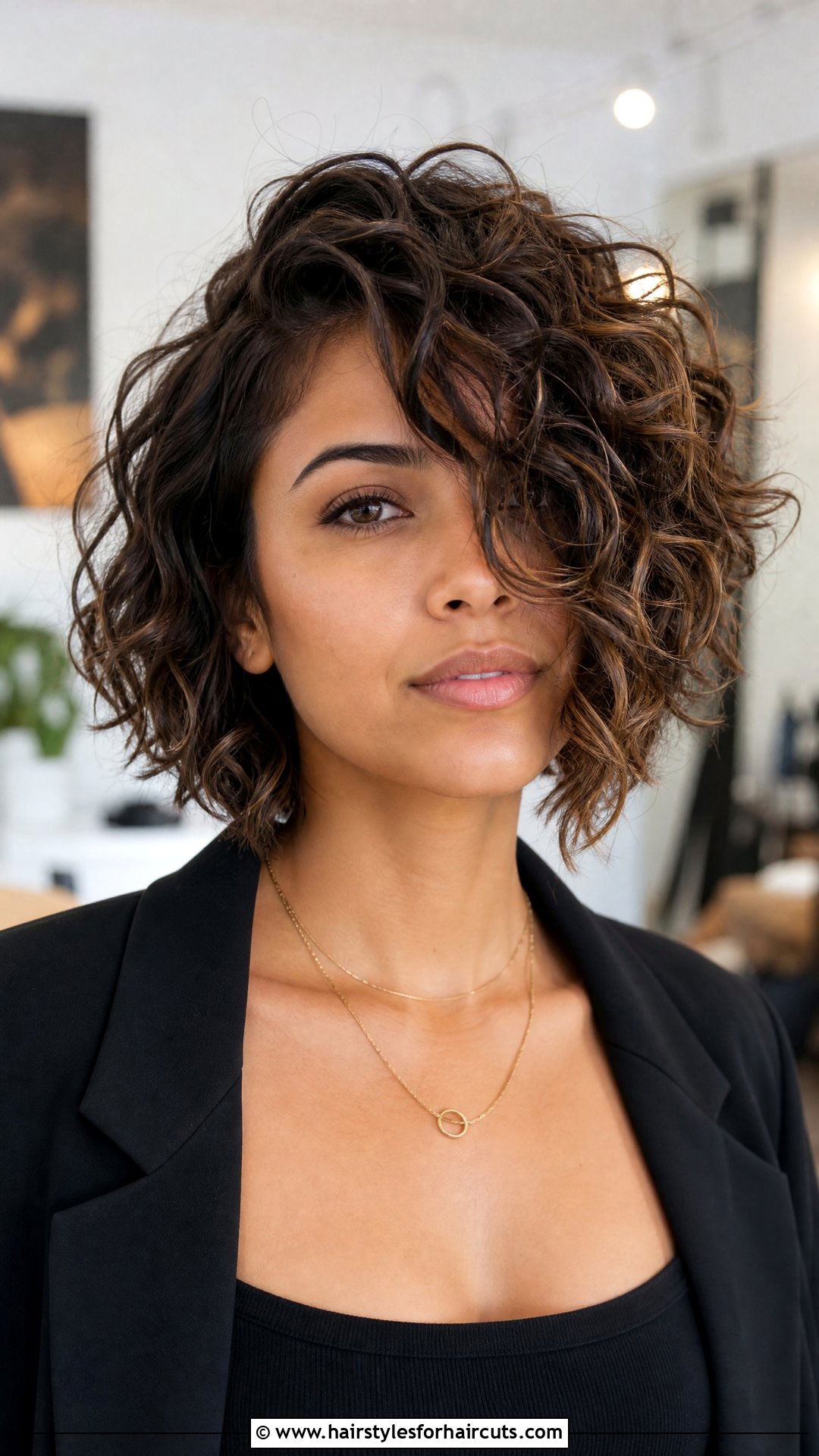 Asymmetrical Bob With Layers For Curly Hair - 25 layered haircuts for curly hair - 25 layered haircuts for curly hair