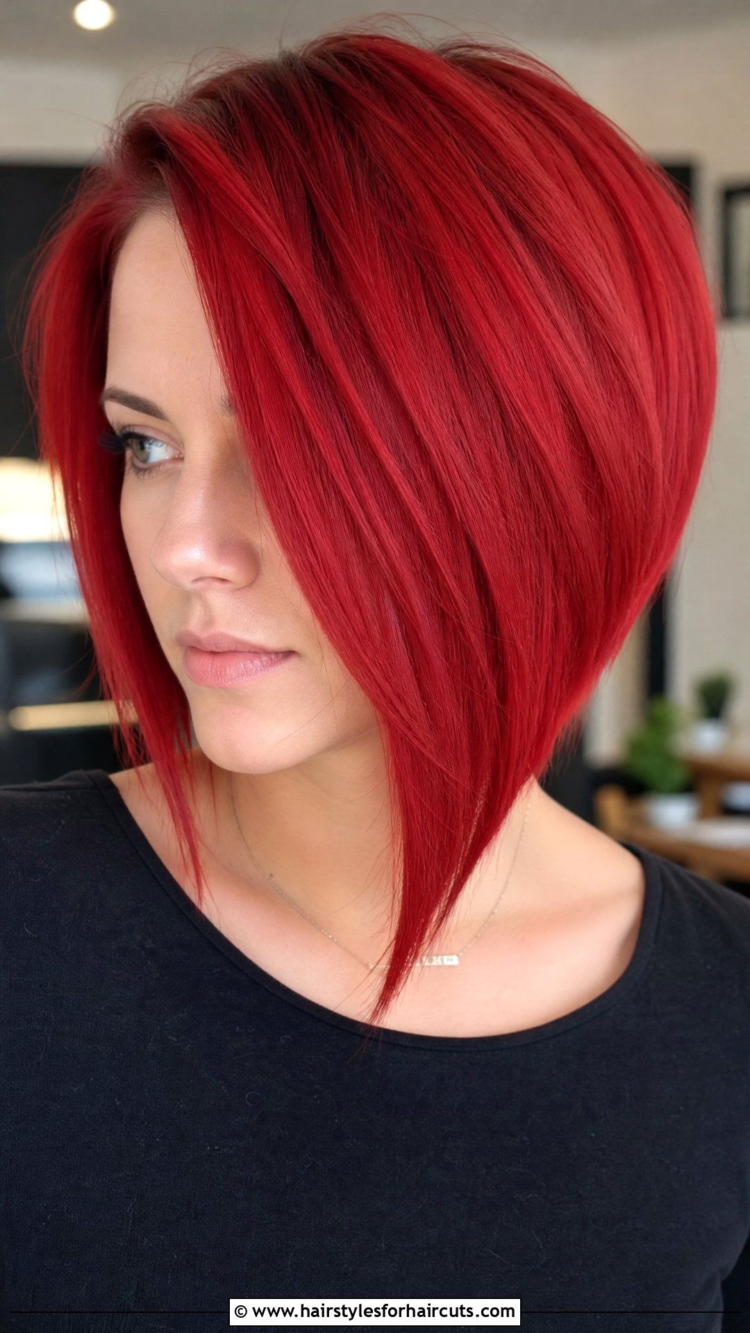 Asymmetrical Bob With Red Hair Dye - 25 haircuts and dye - 25 haircuts and dye