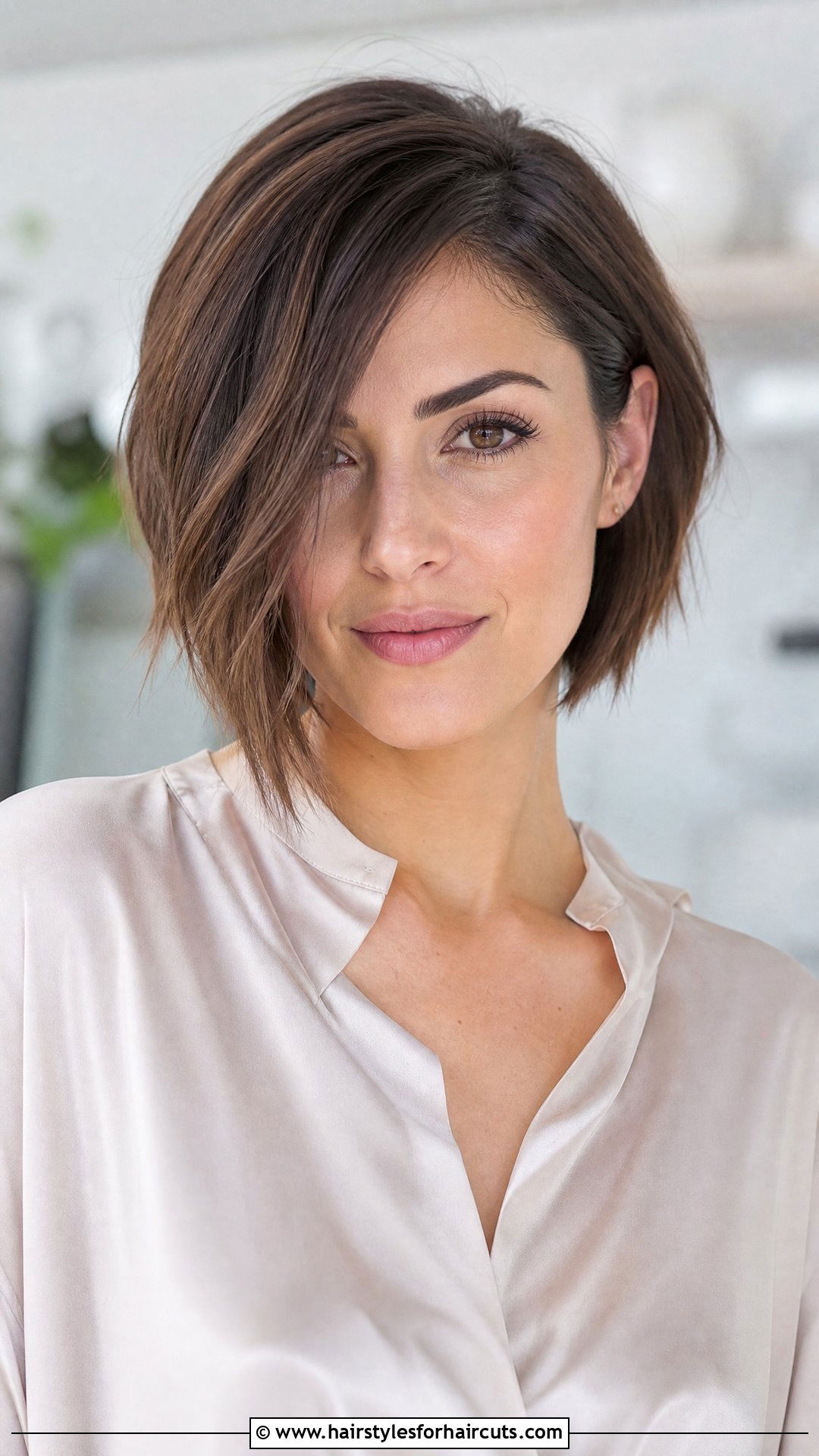 Asymmetrical Bob With Side Bangs - 25 fine hair medium length hairstyles with bangs - 25 fine hair medium length hairstyles with bangs