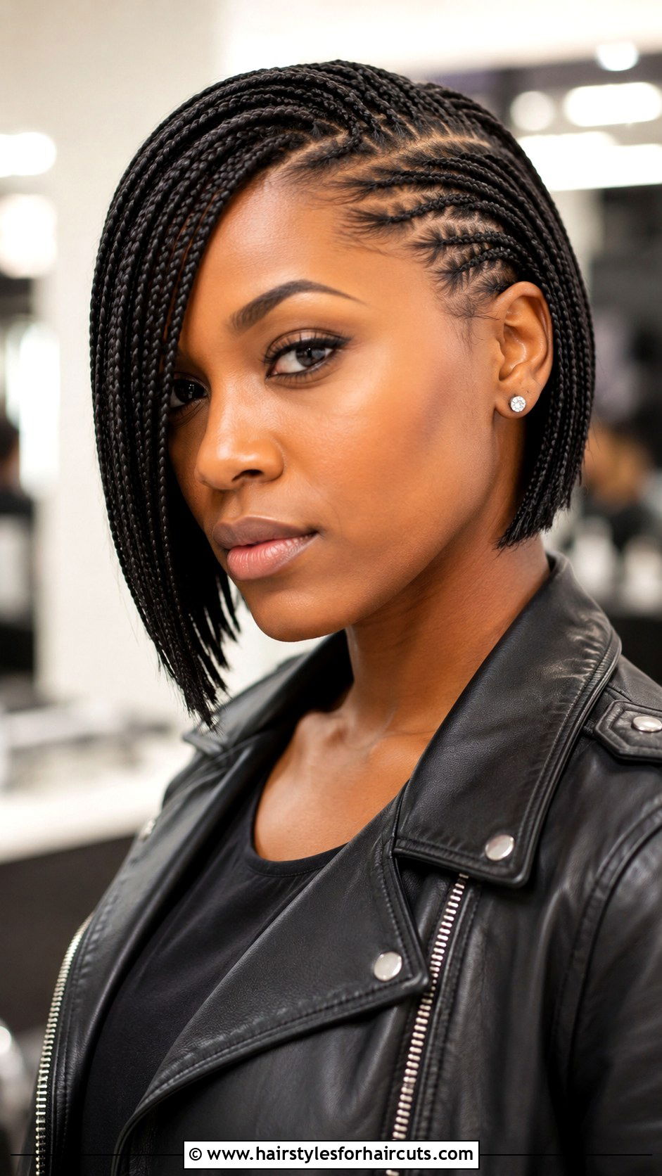 Asymmetrical Braided Bob - 25 braided bob hairstyles for black hair - 25 braided bob hairstyles for black hair