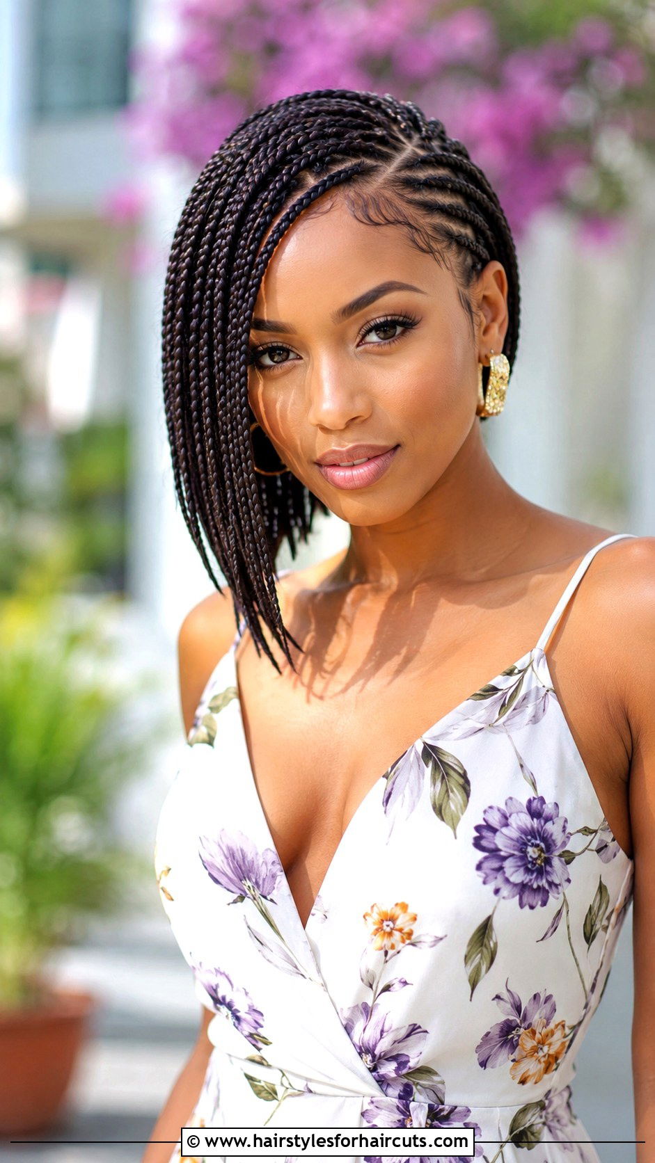 Asymmetrical Braided Bob - 25 black braided hairstyles for short hair - 25 black braided hairstyles for short hair