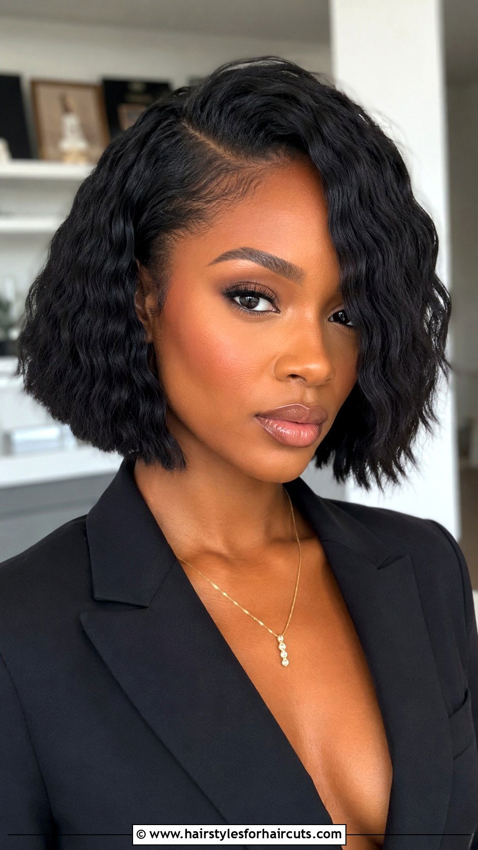 Asymmetrical Crimped Bob Black Hair - 25 bob crimped hairstyles for black hair - 25 bob crimped hairstyles for black hair