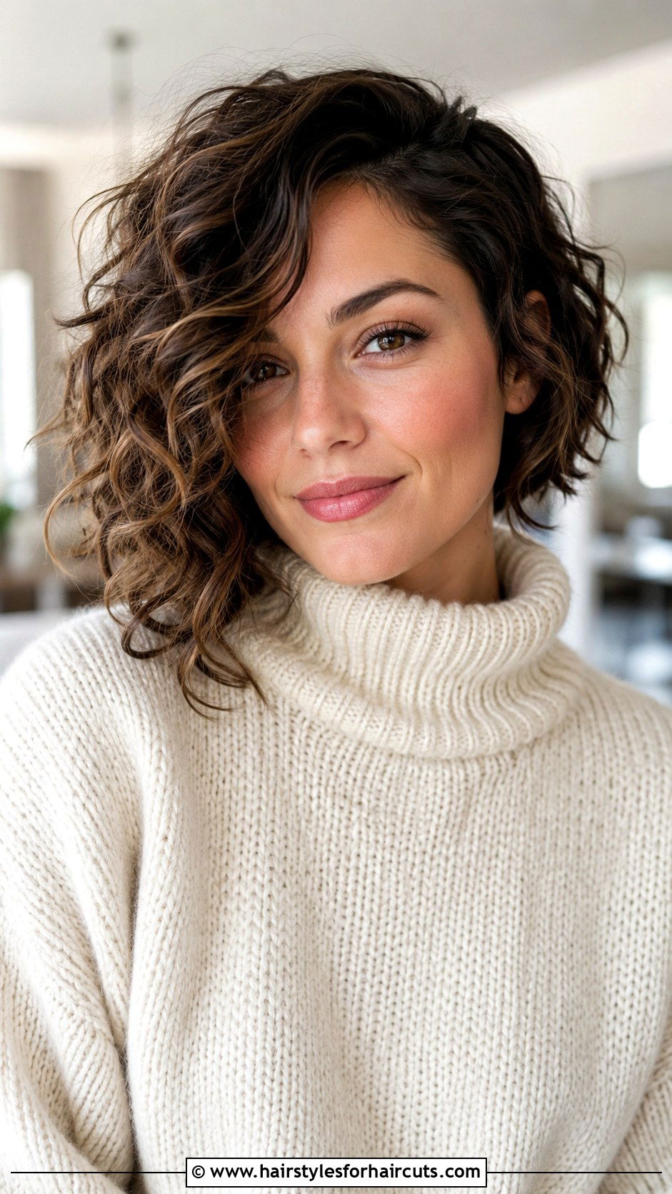 Asymmetrical Curly Bob - 25 best hairstyles for thin curly hair - 25 best hairstyles for thin curly hair