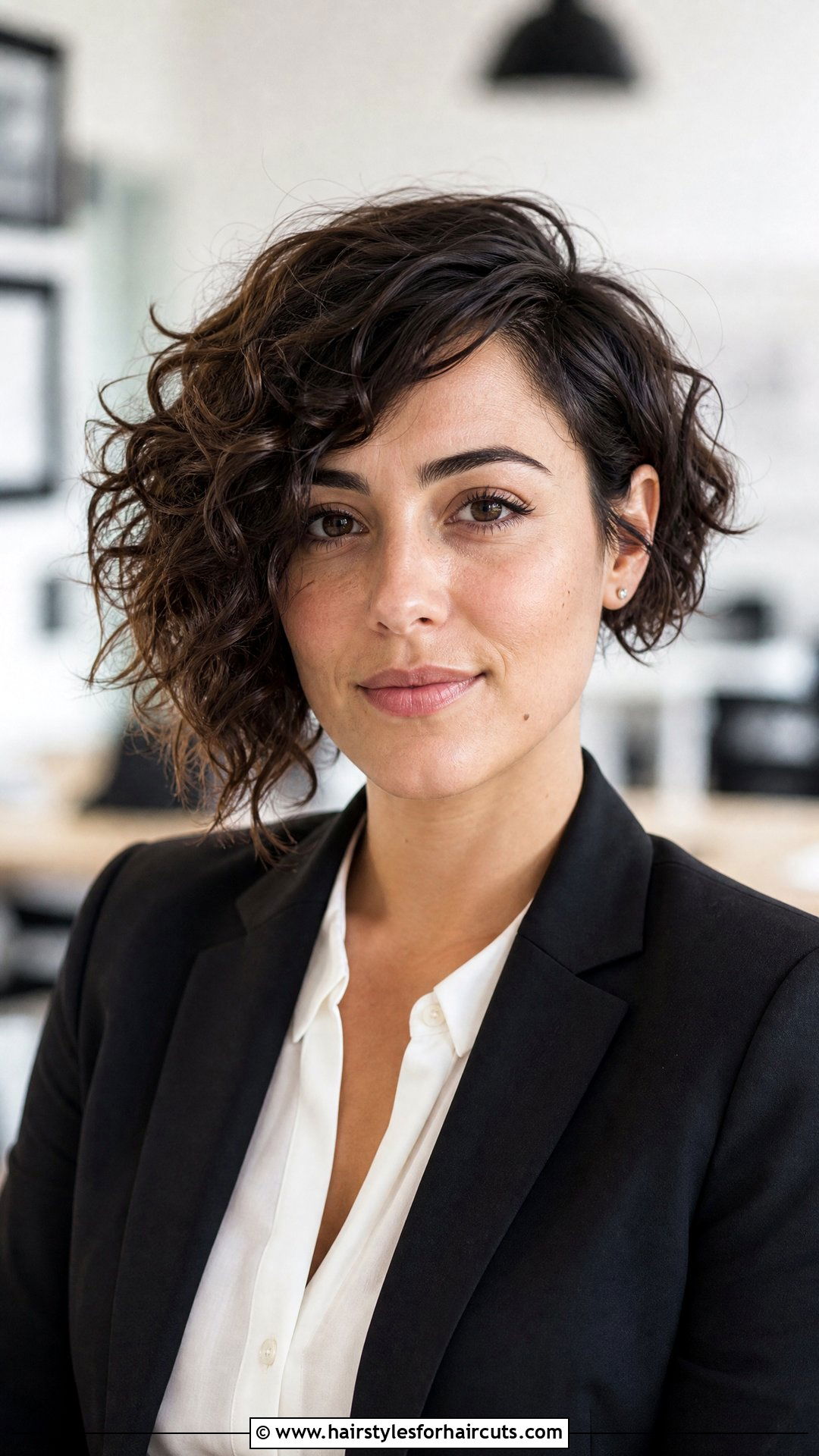 Asymmetrical Curly Bob - 25 woman curly hairstyles - 25 woman curly hairstyles