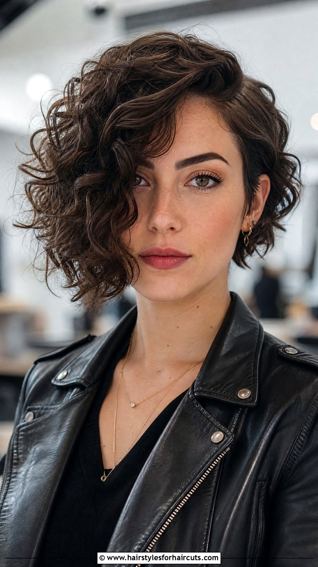 Asymmetrical Curly Bob - 25 womens curly hairstyles - 25 womens curly hairstyles