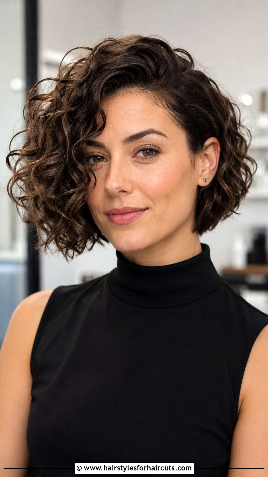 Asymmetrical Curly Bob - 25 black hairstyles for curly hair - 25 black hairstyles for curly hair