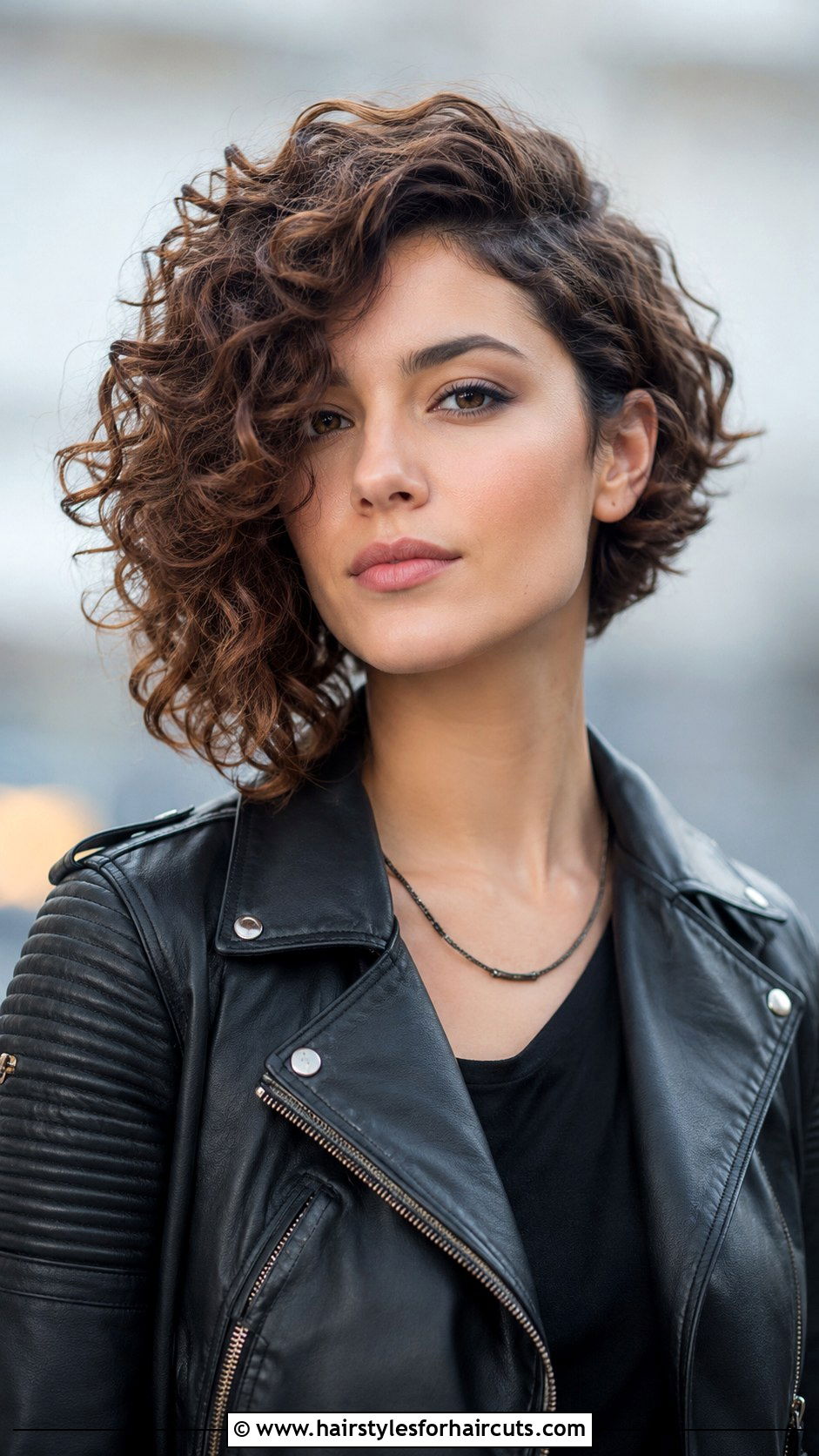 Asymmetrical Curly Bob - 25 chin length haircuts for curly hair - 25 chin length haircuts for curly hair