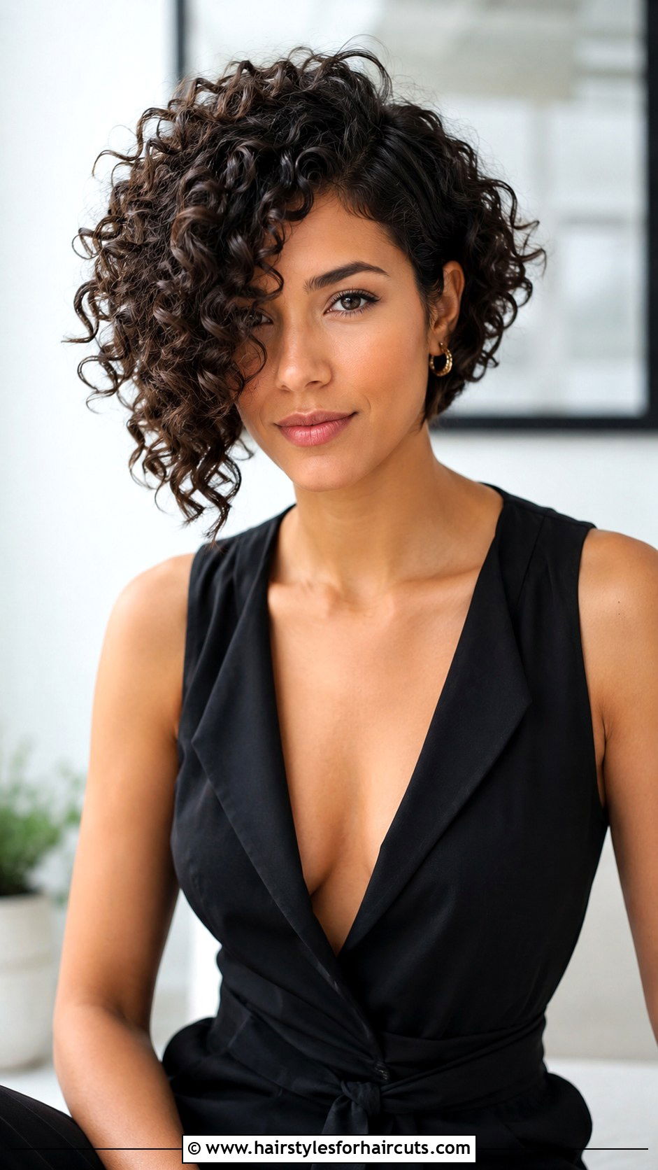 Asymmetrical Curly Bob - 25 curly hair hairstyles for women - 25 curly hair hairstyles for women
