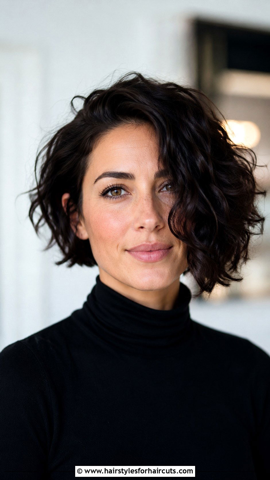 Asymmetrical Curly Bob - 25 curly haircuts los angeles - 25 curly haircuts los angeles