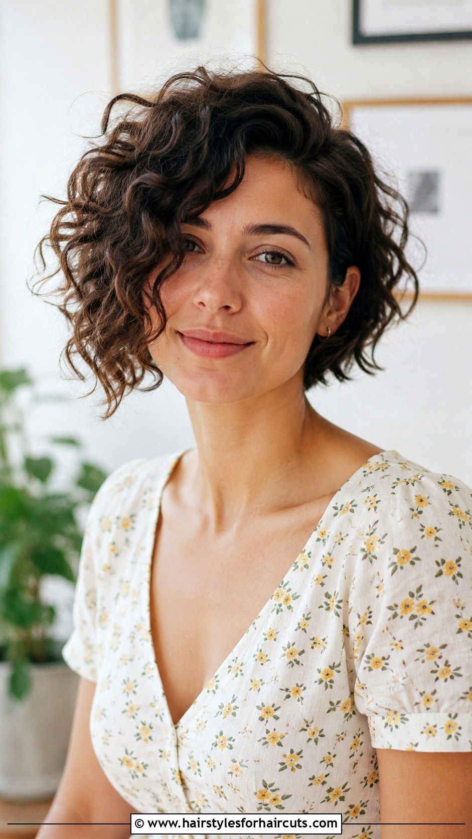 Asymmetrical Curly Bob - 25 curly hairstyles for short hair - 25 curly hairstyles for short hair