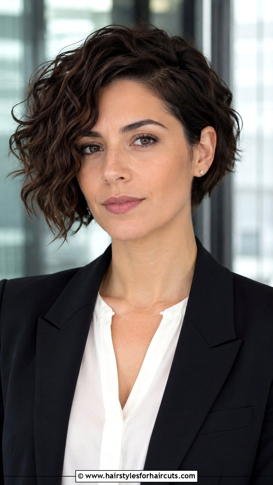 Asymmetrical Curly Bob - 25 curly hairstyles for medium hair - 25 curly hairstyles for medium hair