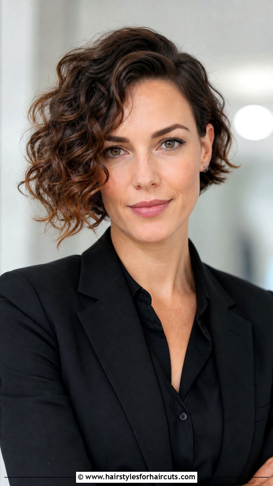 Asymmetrical Curly Bob - 25 curly short hairstyles for women - 25 curly short hairstyles for women