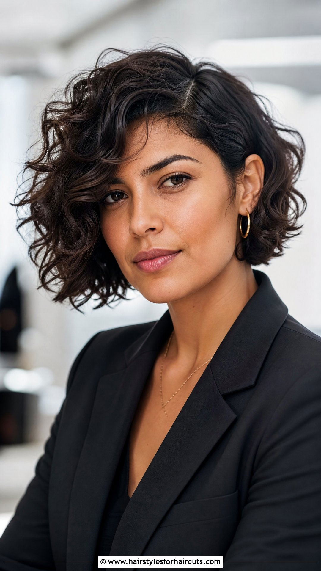 Asymmetrical Curly Bob - 25 edgy haircuts for curly hair - 25 edgy haircuts for curly hair