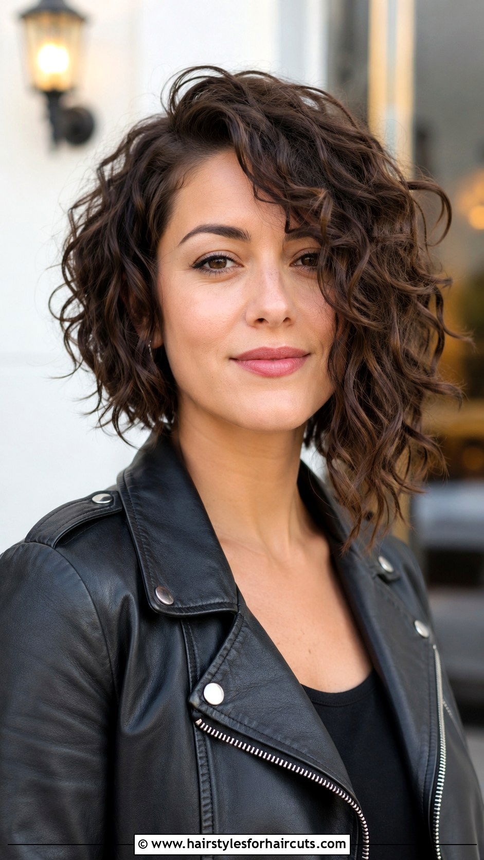 Asymmetrical Curly Bob - 25 best haircuts for curly hair round face - 25 best haircuts for curly hair round face