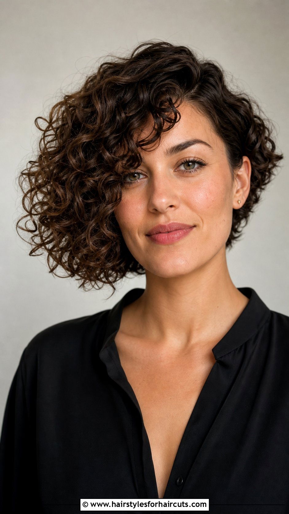 Asymmetrical Curly Bob - 25 haircuts for thinning curly hair - 25 haircuts for thinning curly hair