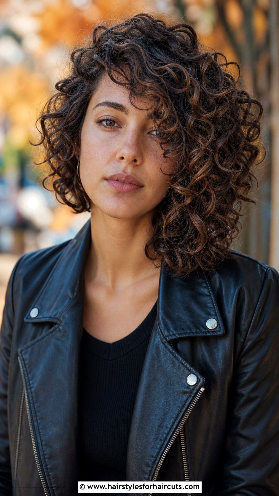 Asymmetrical Curly Bob - 25 hairstyles with curls for medium hair - 25 hairstyles with curls for medium hair