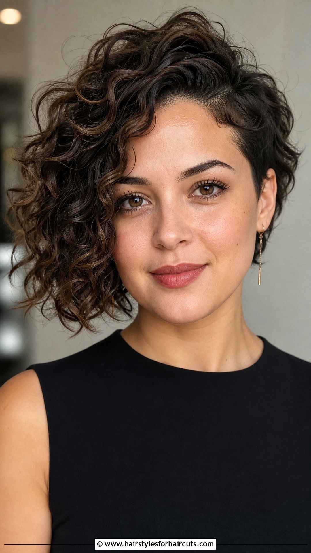 Asymmetrical Curly Bob For Round Face - 25 best curly hairstyles for round faces - 25 best curly hairstyles for round faces