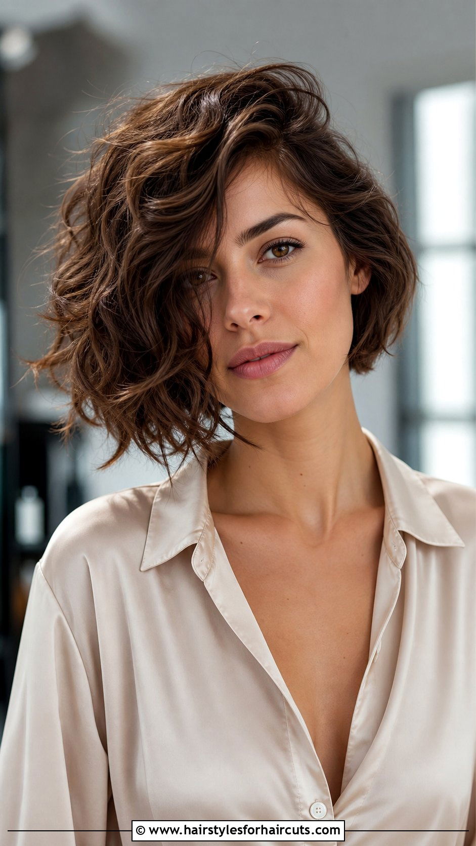 Asymmetrical Curly Bob Haircut - 25 low density curly haircuts - 25 low density curly haircuts