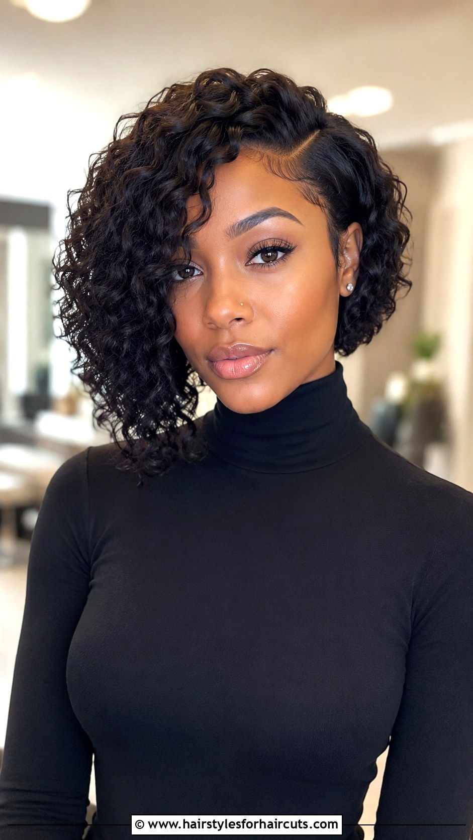 Asymmetrical Curly Bob Weave - 25 curly hair weave hairstyles - 25 curly hair weave hairstyles