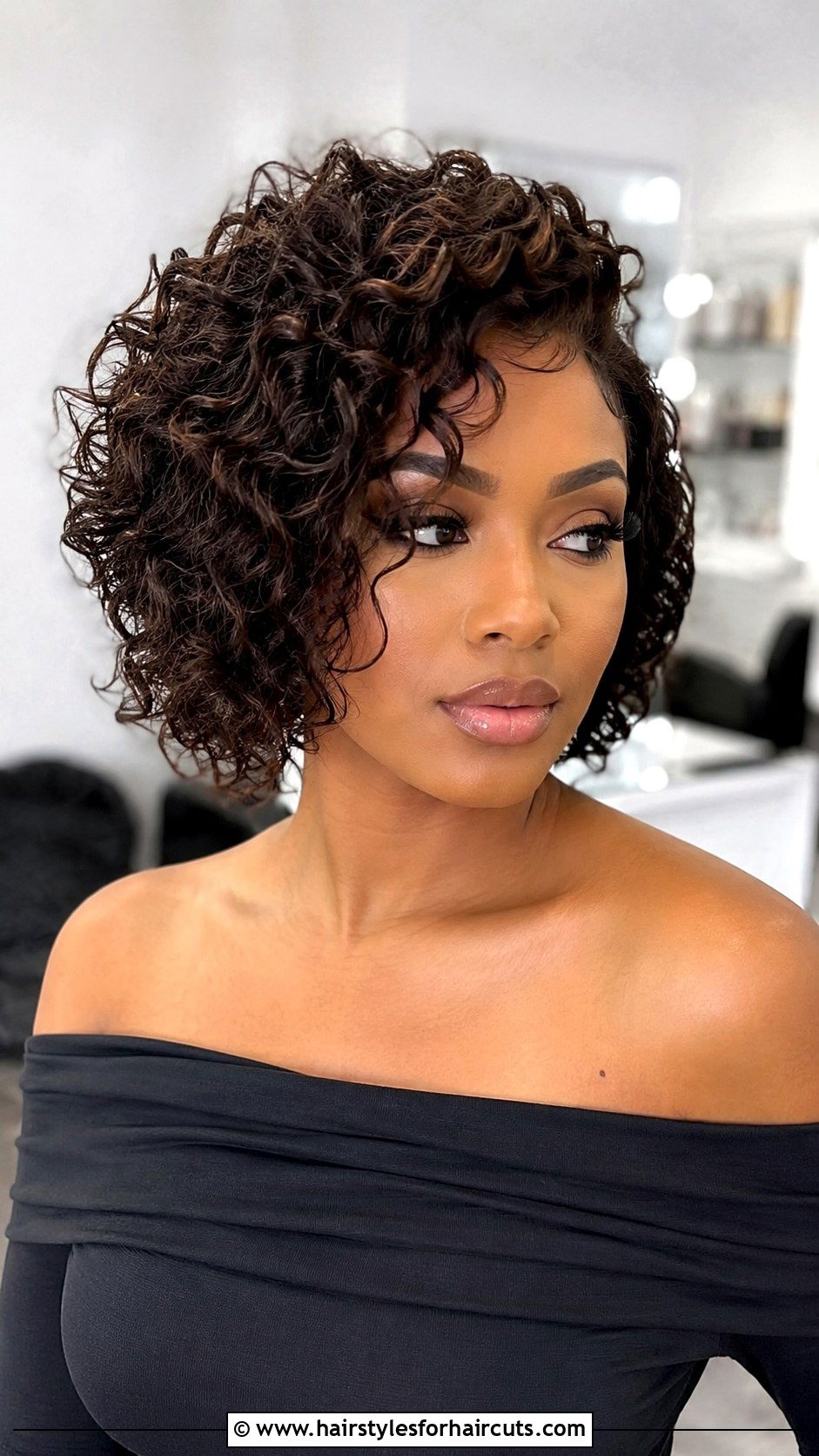 Asymmetrical Curly Bob Wig - 25 curly wig hairstyles - 25 curly wig hairstyles