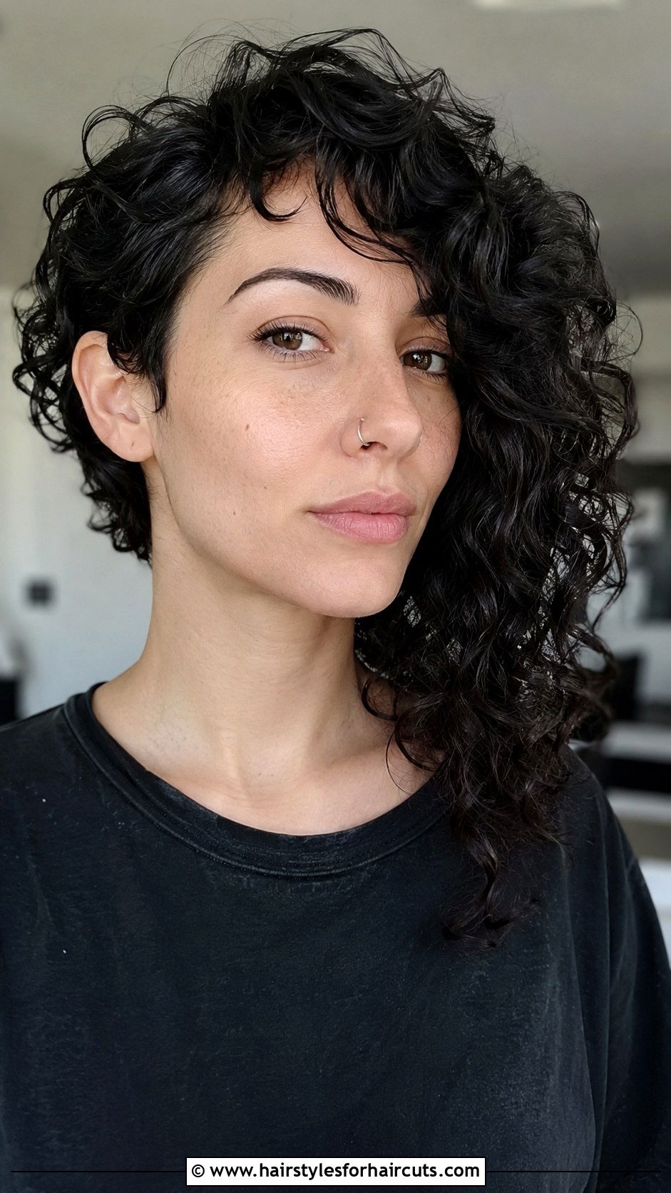 Asymmetrical Curly Emo Cut - 25 emo hairstyles for curly hair - 25 emo hairstyles for curly hair