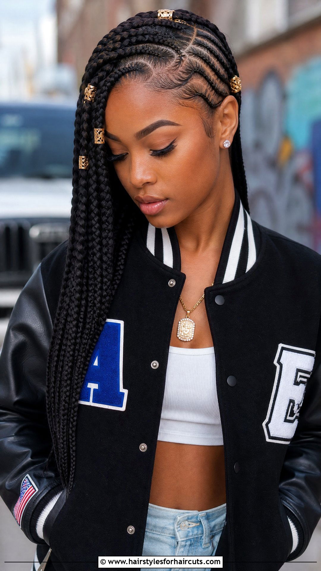Asymmetrical Feed In Braids - 25 hairstyles with extensions for black hair braids - 25 hairstyles with extensions for black hair braids