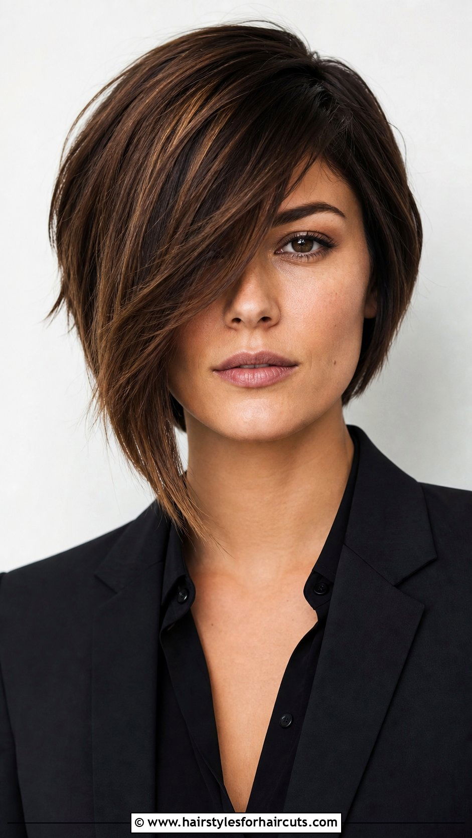 Asymmetrical Forward Bob - 25 hair brushed forward hairstyles - 25 hair brushed forward hairstyles