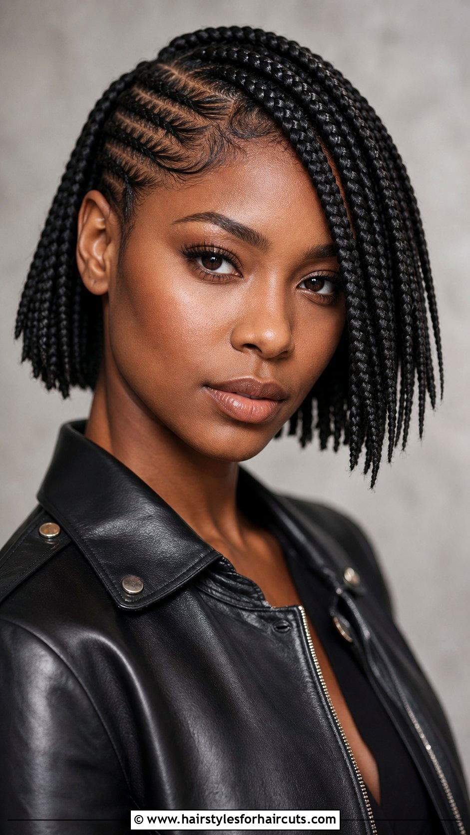 Asymmetrical Front Braid Bob - 25 front braid hairstyles for black hair - 25 front braid hairstyles for black hair