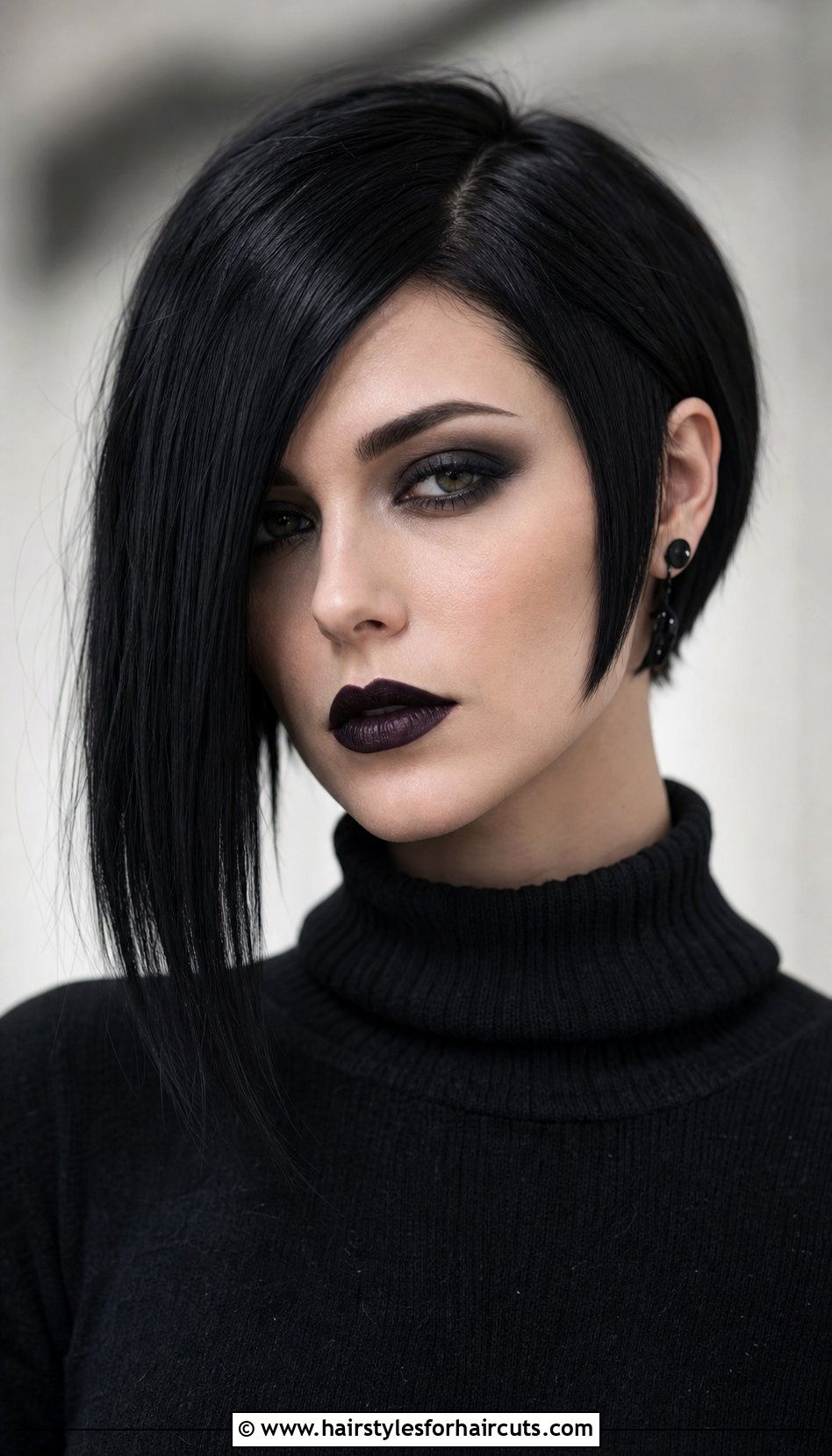 Asymmetrical Goth Bob - 25 goth hairstyles for short hair - 25 goth hairstyles for short hair