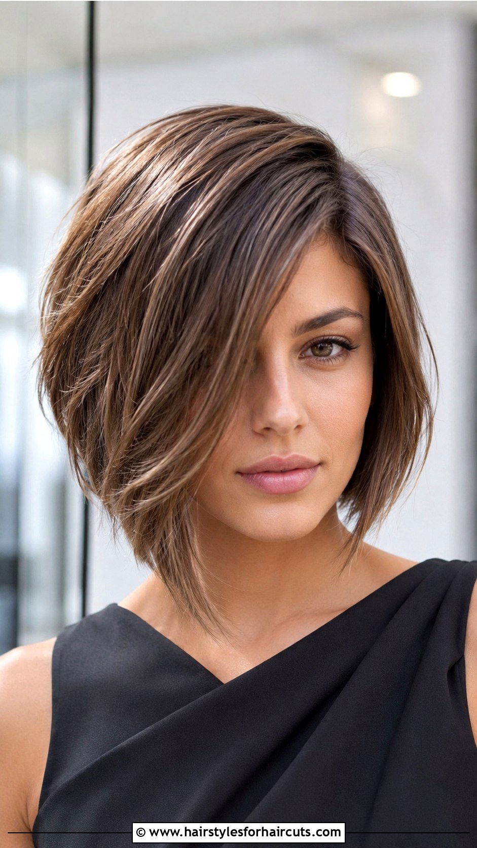 Asymmetrical Layered Lob - 25 medium layered haircuts for thick hair - 25 medium layered haircuts for thick hair