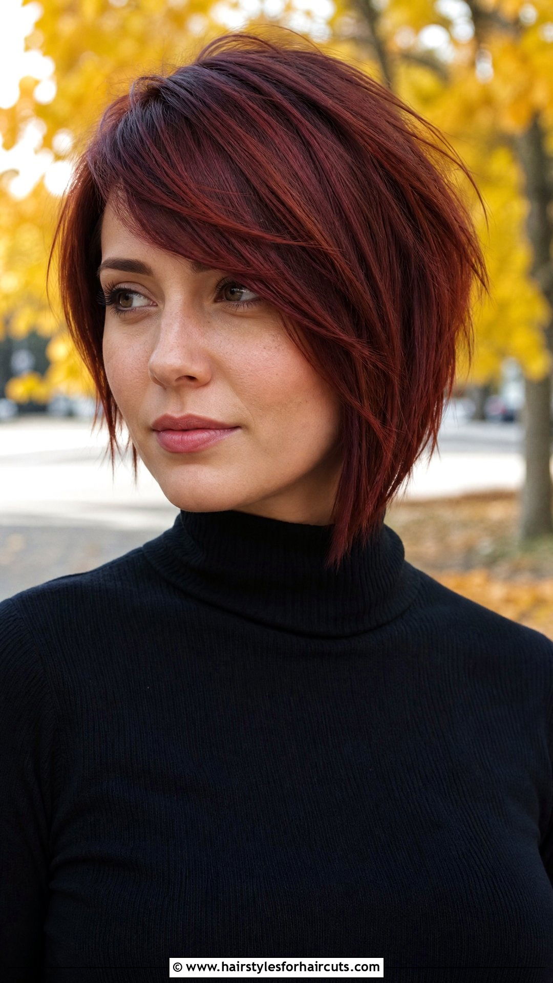 Asymmetrical Red Bob - 25 karin haircuts - 25 karin haircuts