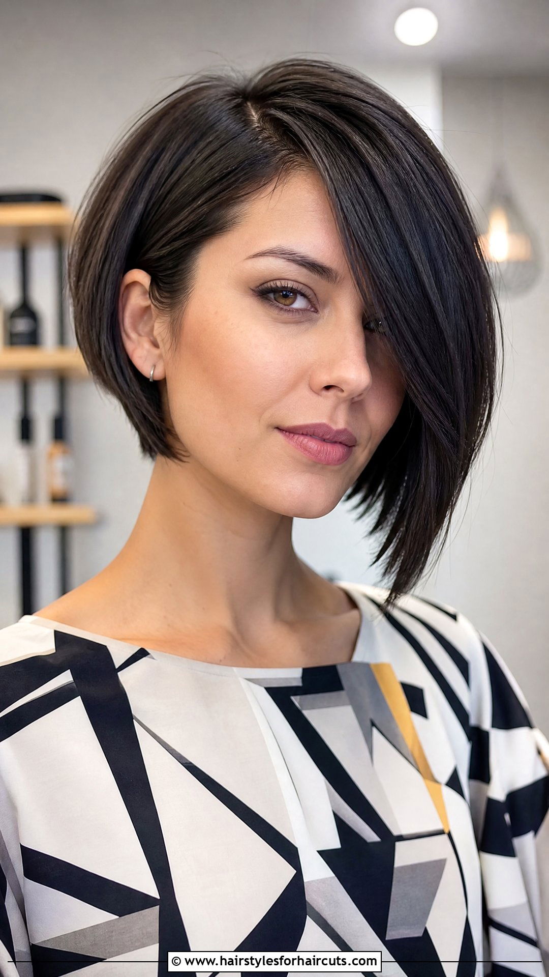 Asymmetrical Short Bob - 25 jamie lee curtis haircuts - 25 jamie lee curtis haircuts