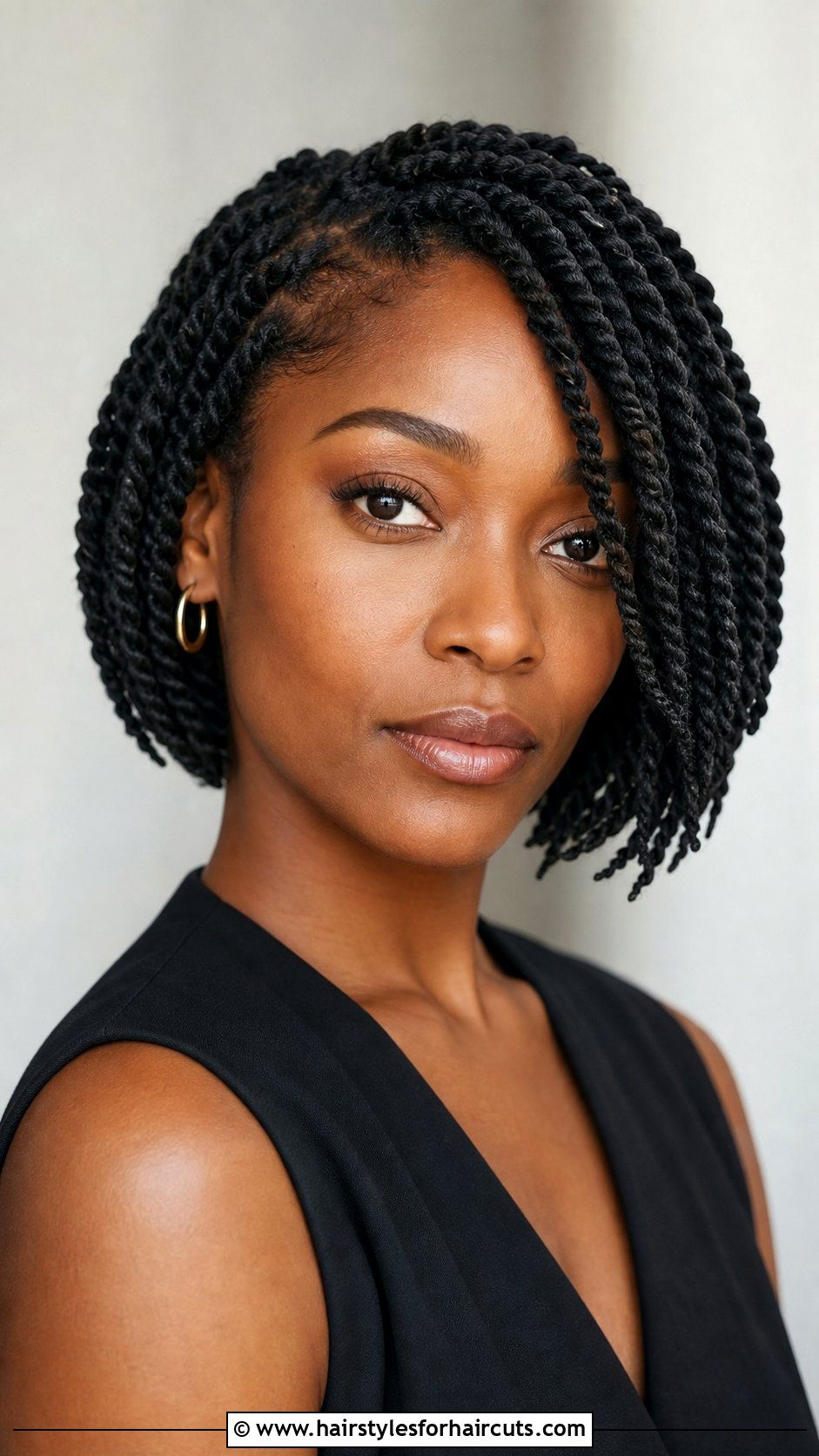 Asymmetrical Twist Bob - 25 twist hairstyles natural hair - 25 twist hairstyles natural hair