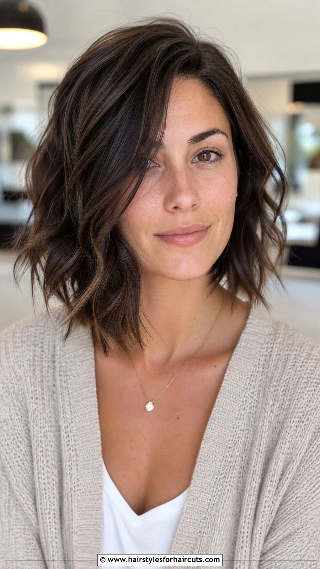 Asymmetrical Wavy Lob - 25 sam haircuts - 25 sam haircuts