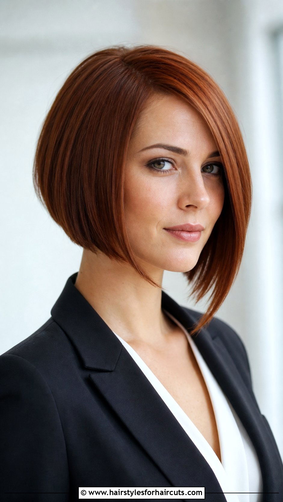 Auburn Angled Bob - 25 short red hairstyles - 25 short red hairstyles