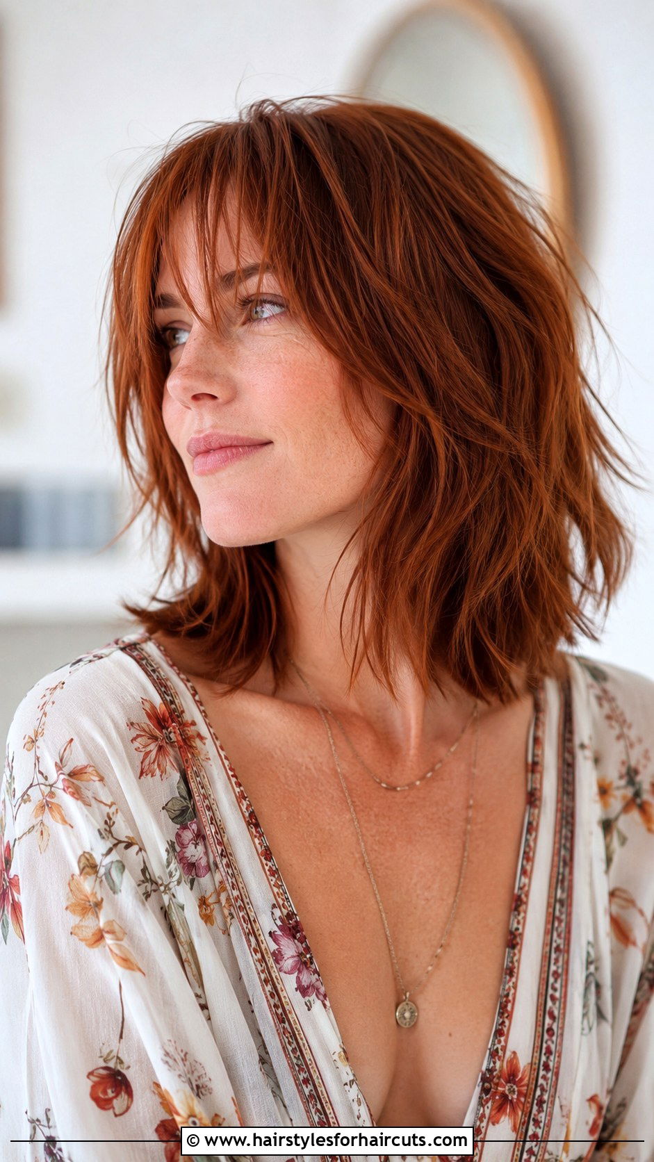 Auburn Shoulder Length Razor Cut - 25 shoulder length short red hairstyles - 25 shoulder length short red hairstyles