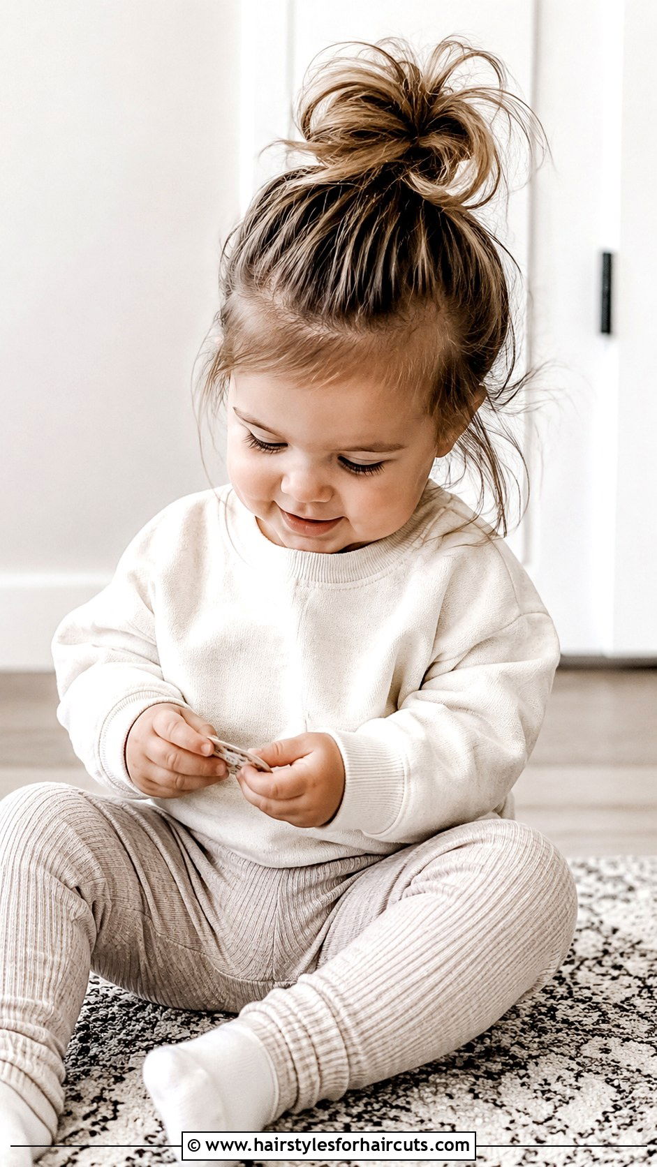 Baby Messy Bun Hairstyle - 25 baby hairstyles - 25 baby hairstyles