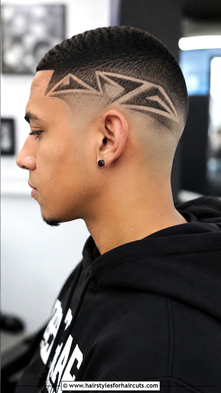 Bald Fade With Geometric Design - 25 bald head hairstyles - 25 bald head hairstyles