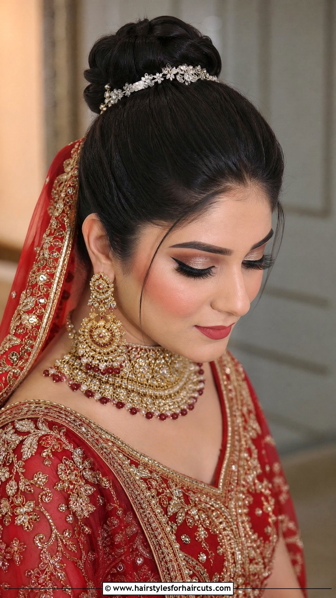 Ballerina Bun For Mehndi - 25 mehndi hairstyles - 25 mehndi hairstyles