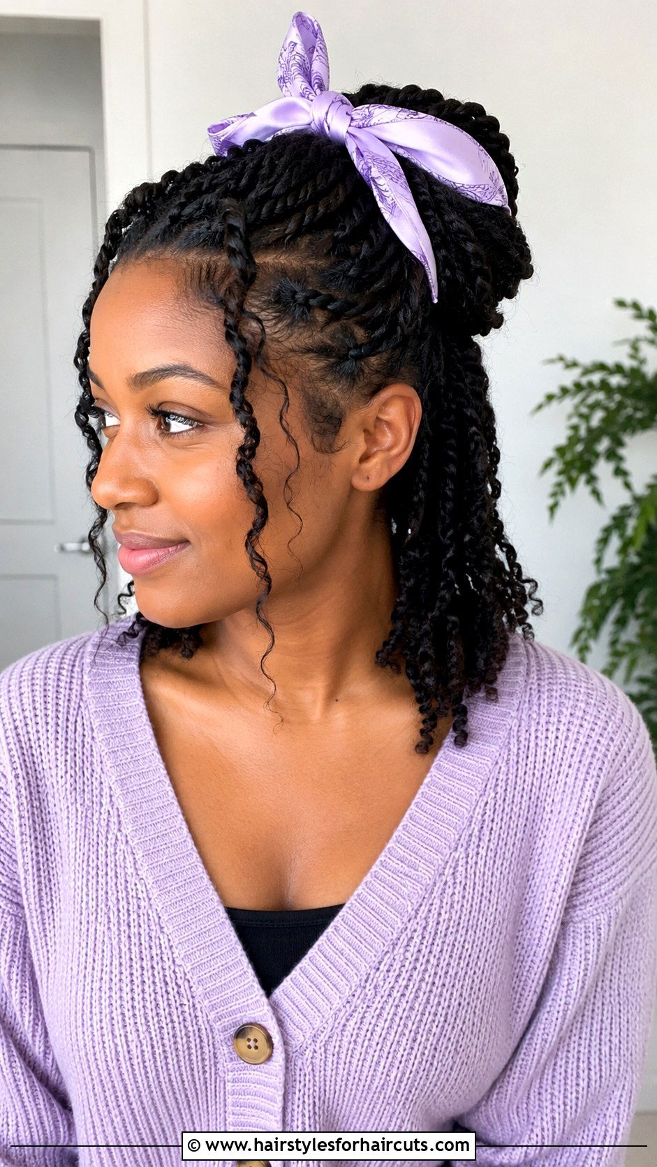 Bandana Twist Half Updo - 25 bandana in hairstyles - 25 bandana in hairstyles