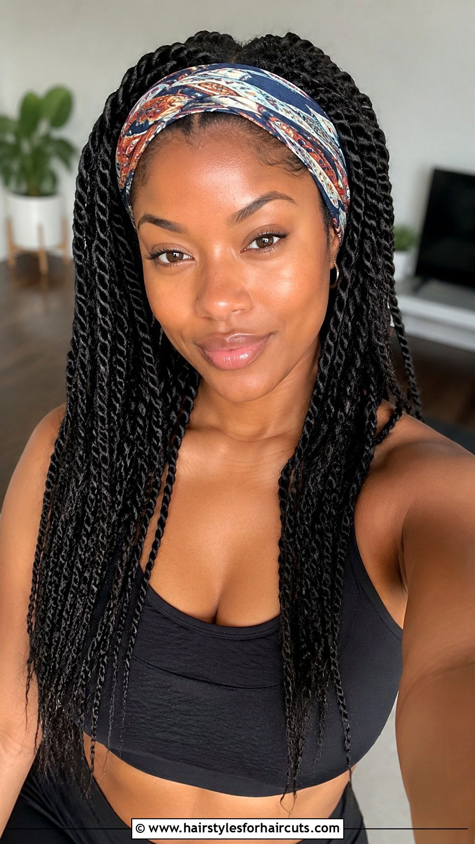 Bandana With Two Strand Twists Down - 25 natural hair black girl bandana hairstyles - 25 natural hair black girl bandana hairstyles