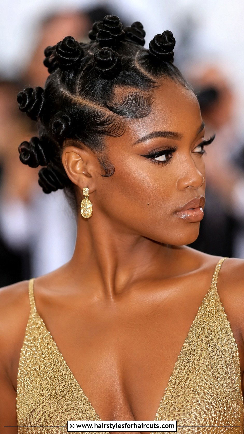 Bantu Knots Updo - 25 gala hairstyles for black hair - 25 gala hairstyles for black hair