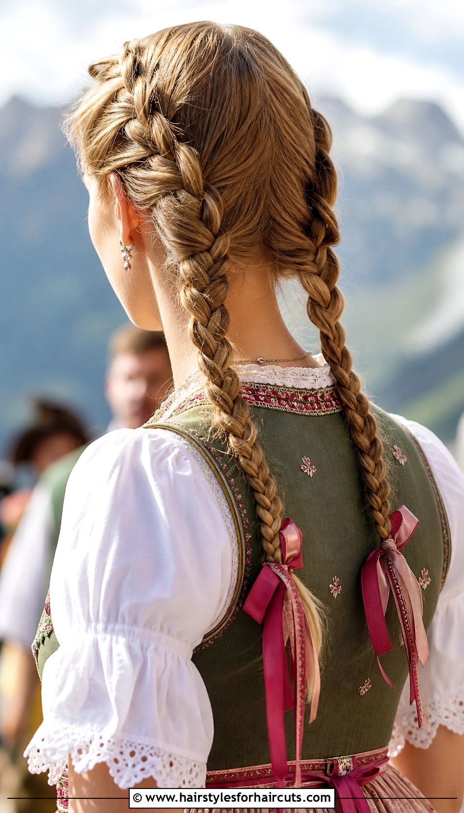 Bavarian Double Braid Updo - 25 german hairstyles - 25 german hairstyles