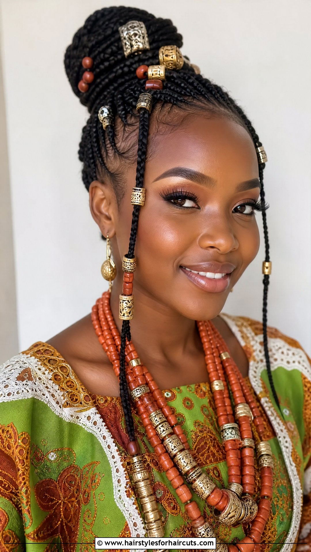 Beaded Braided Bun - 25 african american hair bun hairstyles - 25 african american hair bun hairstyles