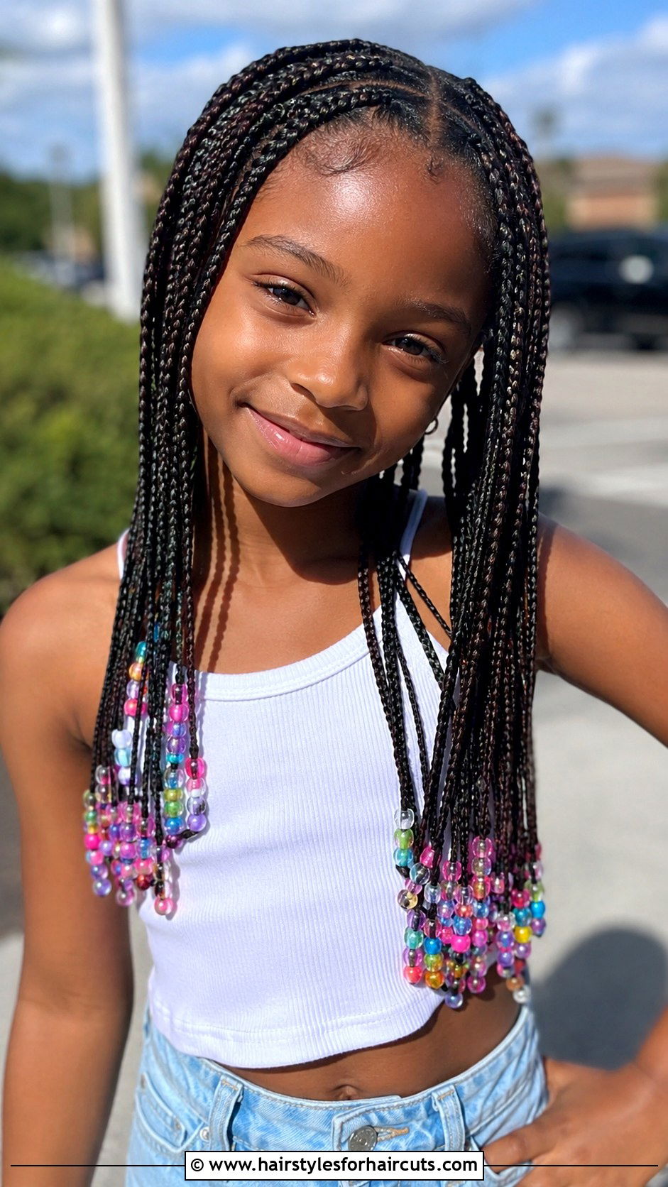 Beaded Knotless Box Braids - 25 cute black girl hairstyles - 25 cute black girl hairstyles