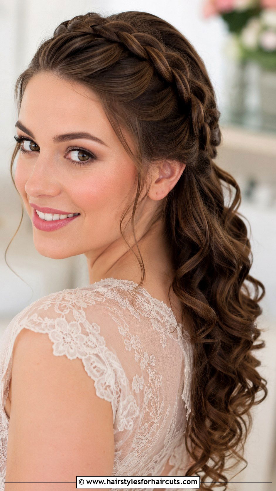 Belle Crown Braid With Loose Curls - 25 belle hairstyles - 25 belle hairstyles