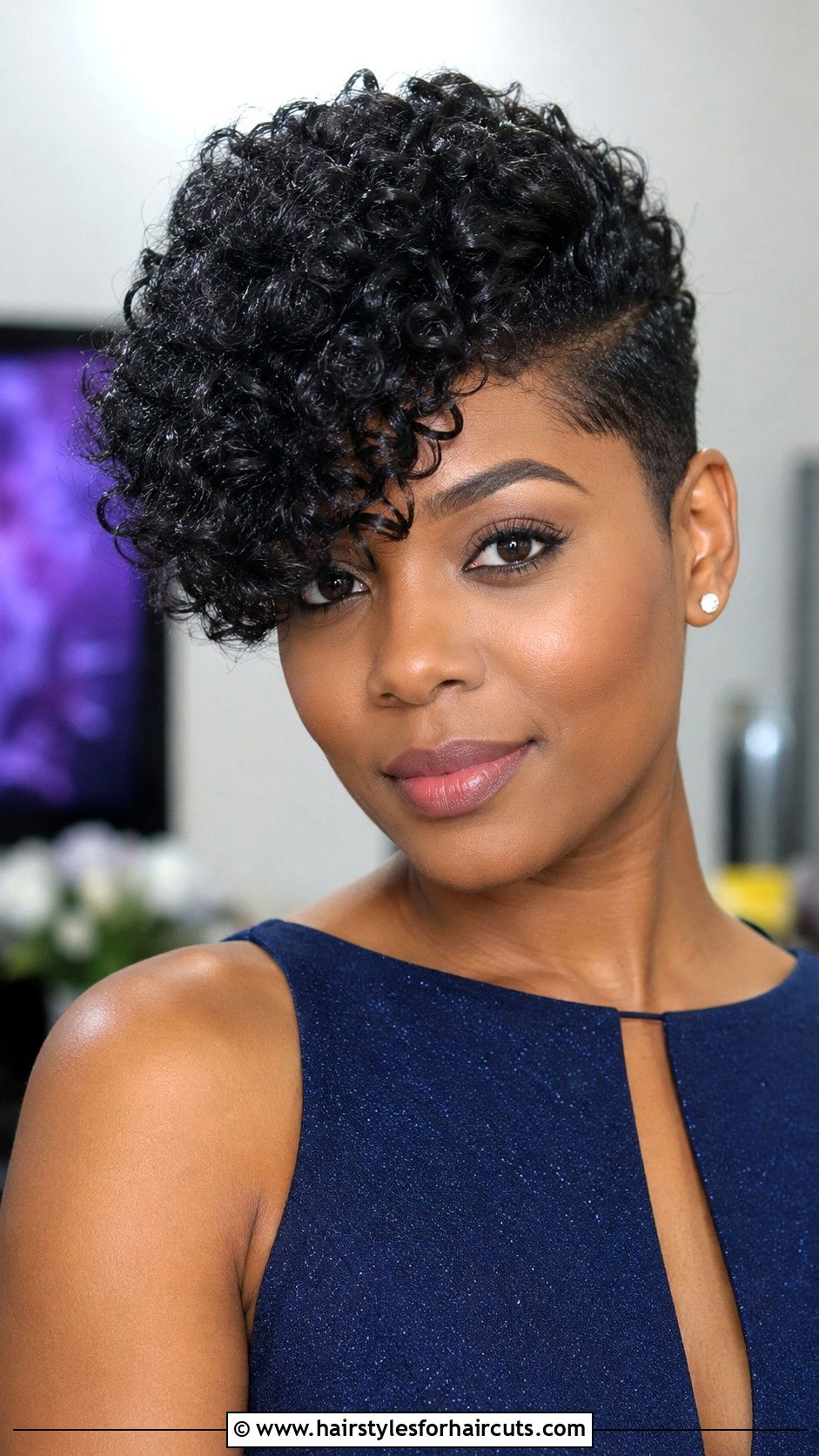 Big Chop Side Part Curly Cut - 25 big chop haircuts - 25 big chop haircuts